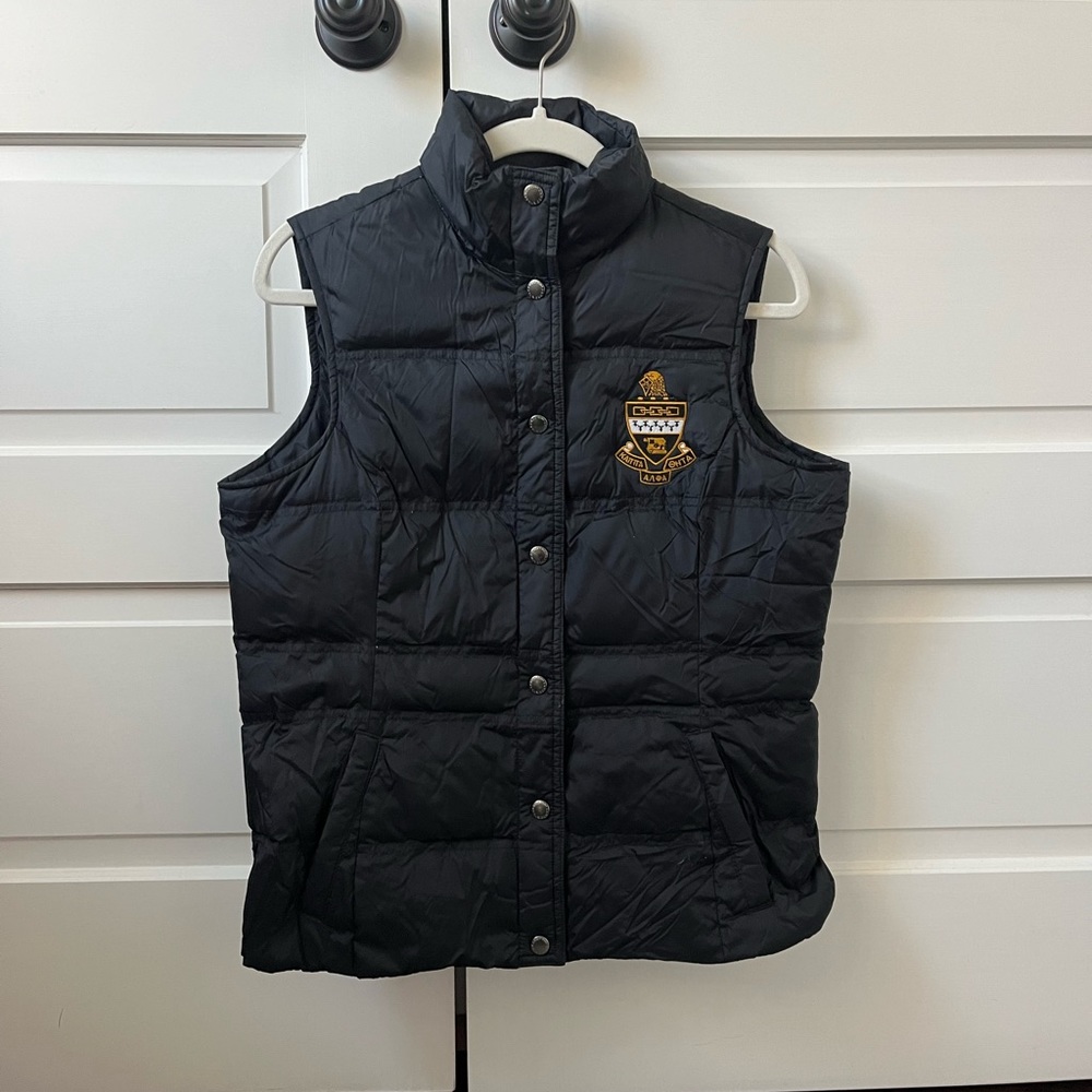 Kappa Alpha Theta black vest with insignia